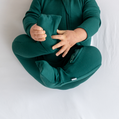 Baby Bamboo Pajamas w/ DreamCuffs® - Forest Green