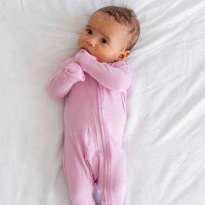 Baby Bamboo Pajamas w/ DreamCuffs® - Misty Mauve