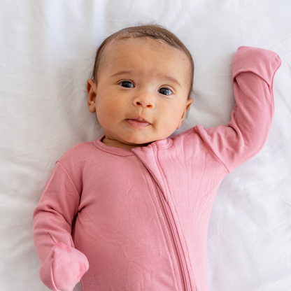 Baby Bamboo Pajamas w/ DreamCuffs® - Dusty Rose