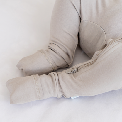 Baby Bamboo Pajamas w/ DreamCuffs® - Moon Grey 0-3