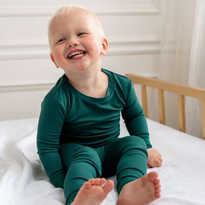 Toddler Bamboo Pajamas - Forest Green