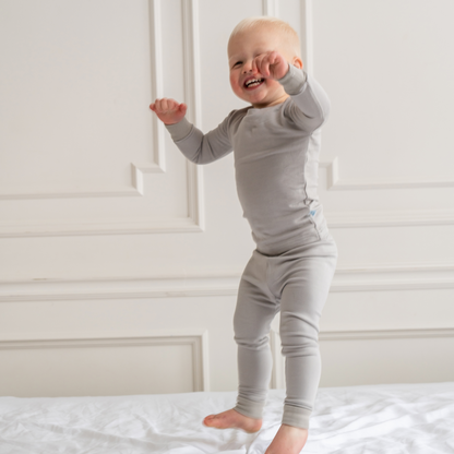 Toddler Bamboo Pajamas - Moon Grey