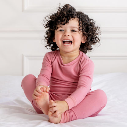 Toddler Bamboo Pajamas - Dusty Rose