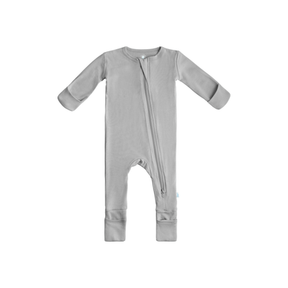 Baby Bamboo Pajamas w/ DreamCuffs® - Moon Grey 0-3