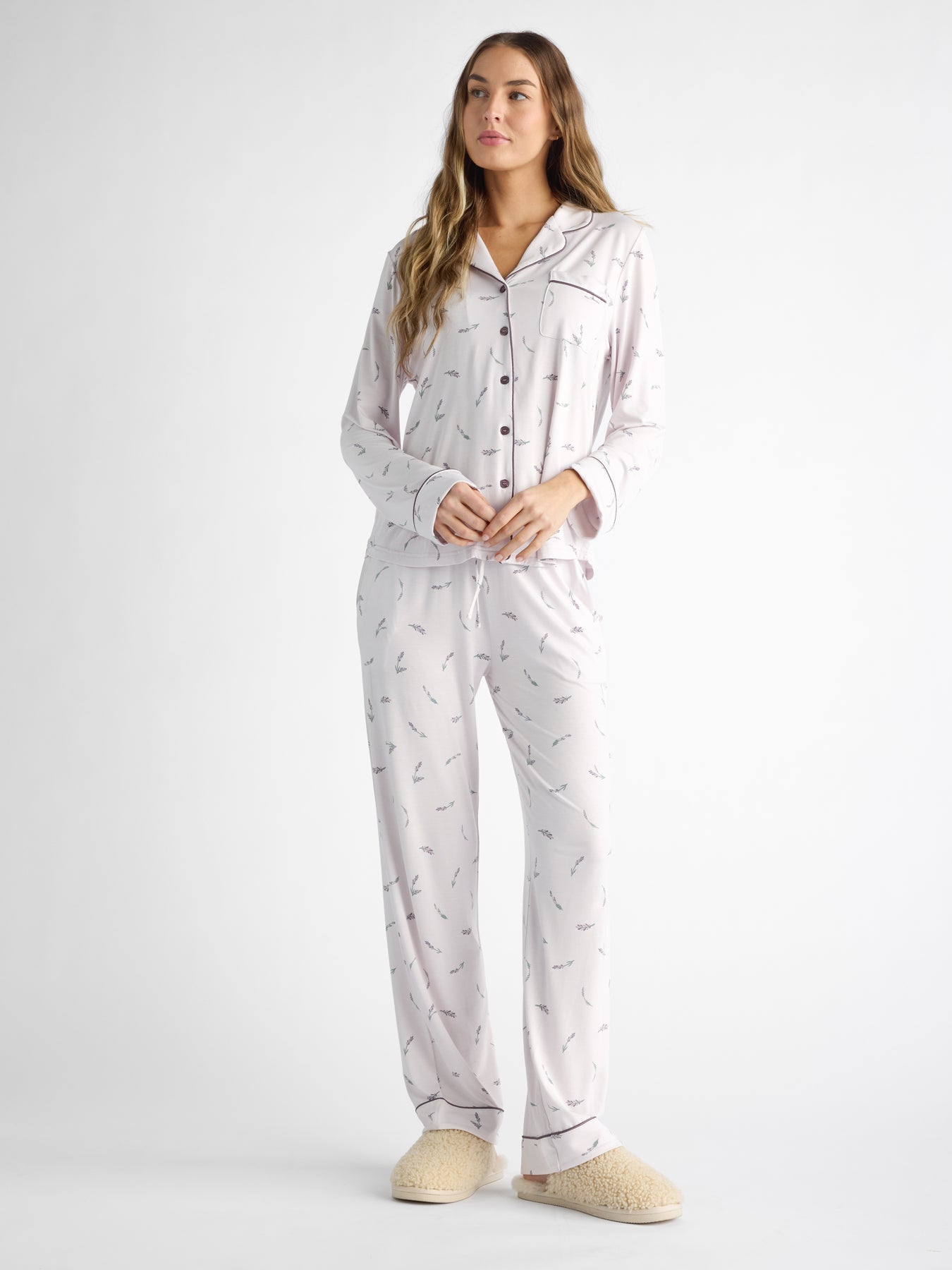 Women&#39;s Bamboo Stretch-Knit Long Sleeve Pajama Set