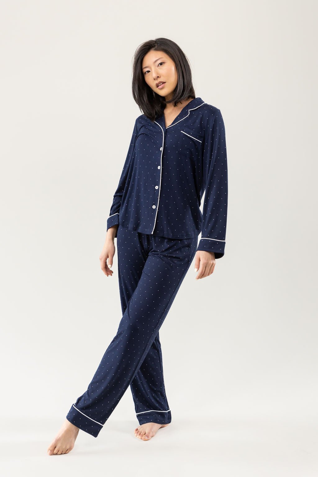 Women&#39;s Bamboo Stretch-Knit Long Sleeve Pajama Set