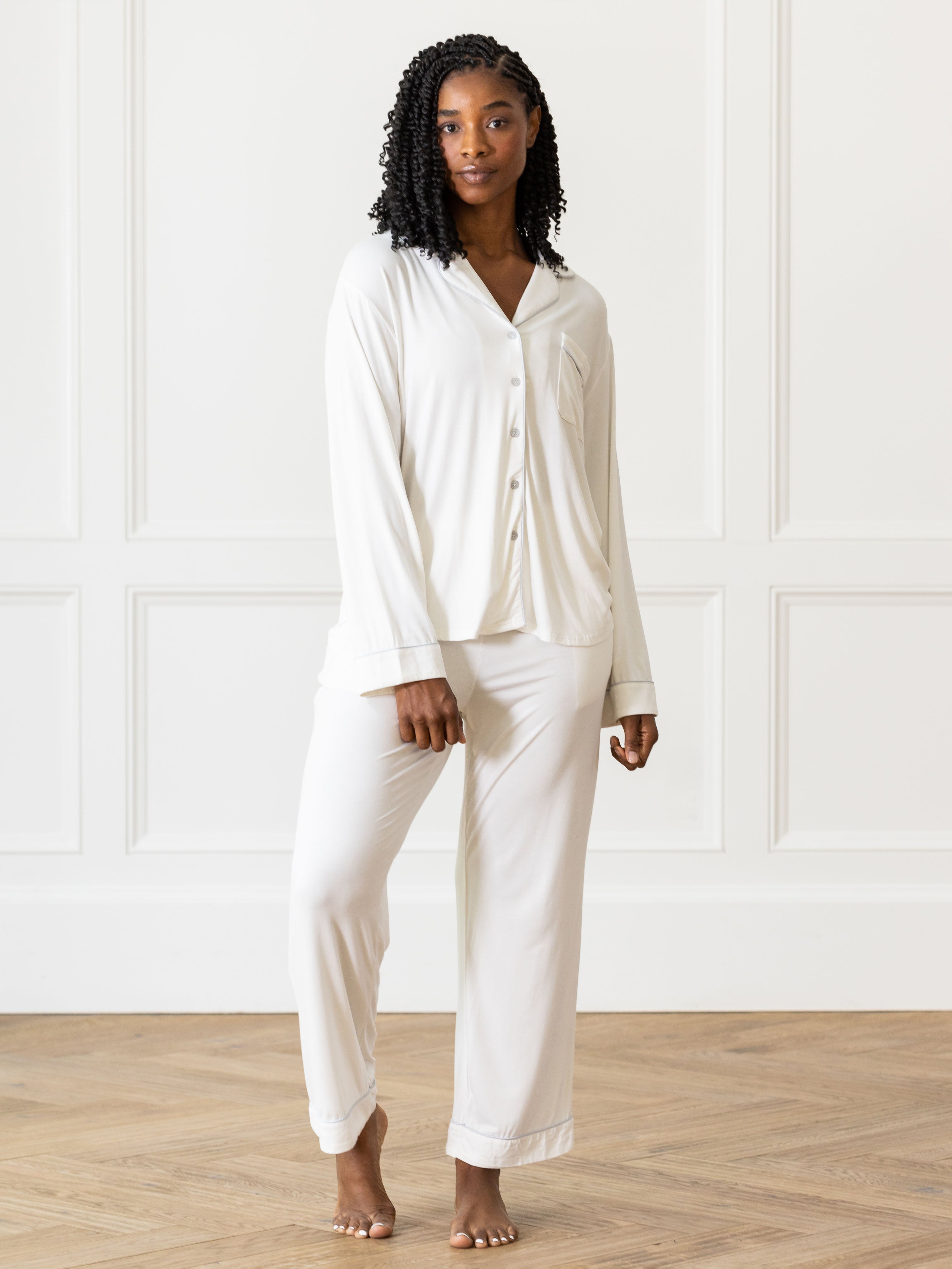 Women&#39;s Bamboo Stretch-Knit Long Sleeve Pajama Set