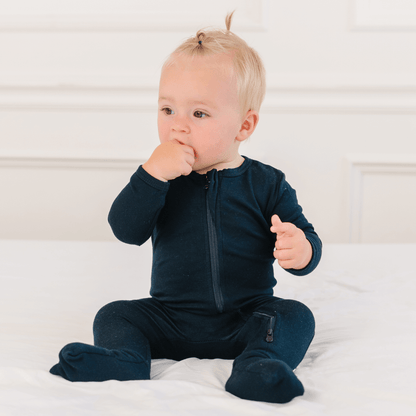 Baby Bamboo Pajamas w/ DreamCuffs® - Midnight Black