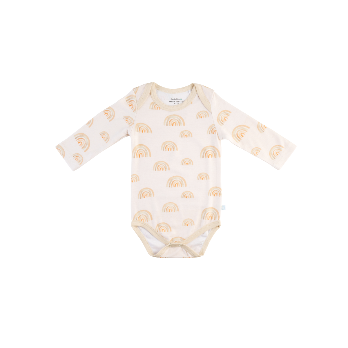 Baby Long-Sleeve Bamboo Bodysuit - Oat Rainbow