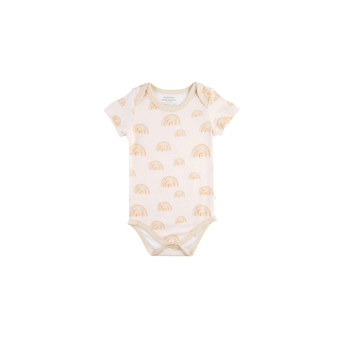 Baby Short-Sleeve Bamboo Bodysuit - Oat Rainbow