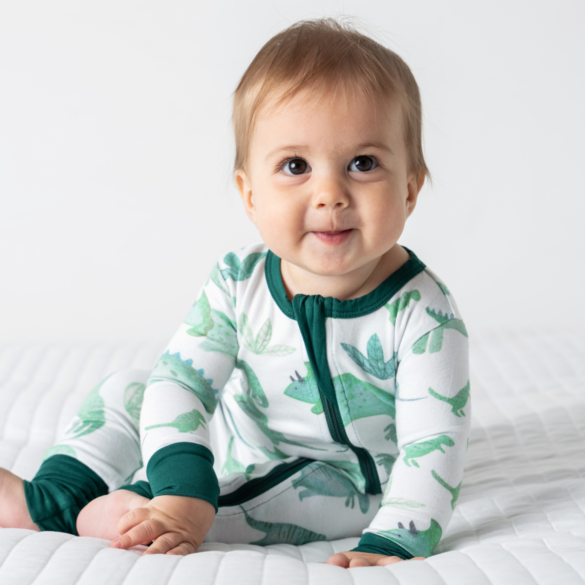 Baby Bamboo Pajamas w/ DreamCuffs® - Dreamy Dinos