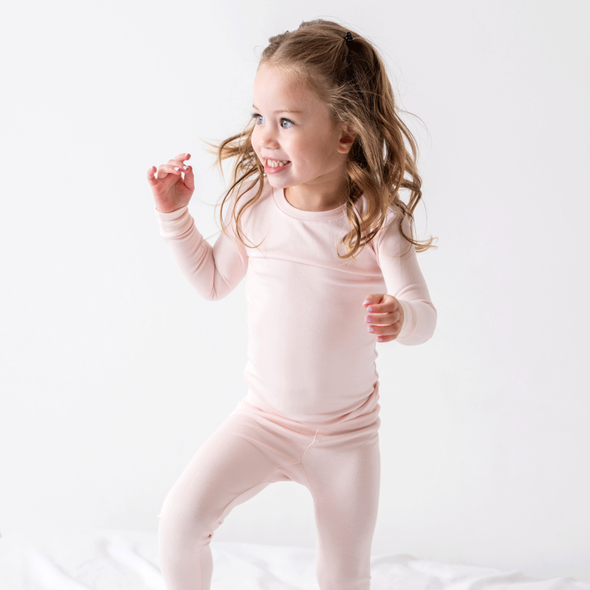 Toddler/Kids Bamboo Pajamas - Seashell Pink