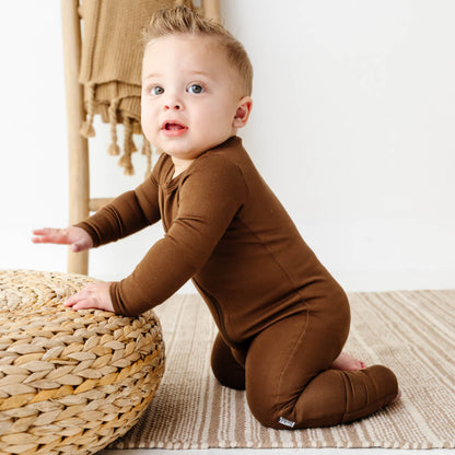 Baby Bamboo Pajamas w/ DreamCuffs® - Chestnut