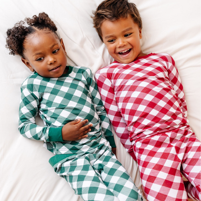 Toddler/Kids Bamboo Pajamas - Buffalo Cranberry
