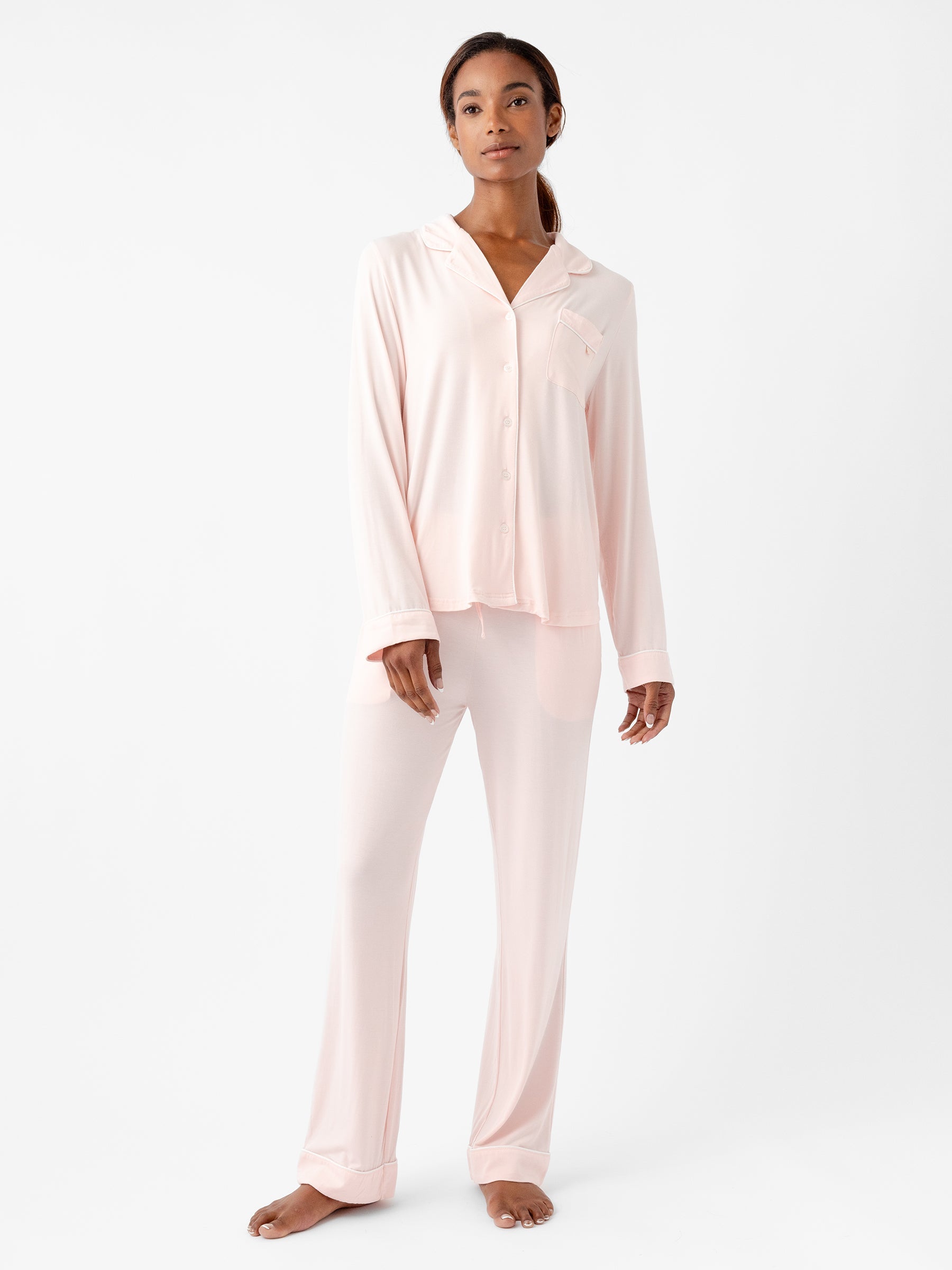 Women&#39;s Bamboo Stretch-Knit Long Sleeve Pajama Set