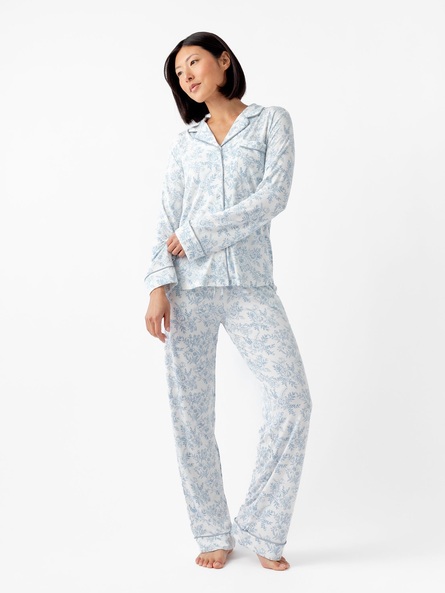 Women&#39;s Bamboo Stretch-Knit Long Sleeve Pajama Set