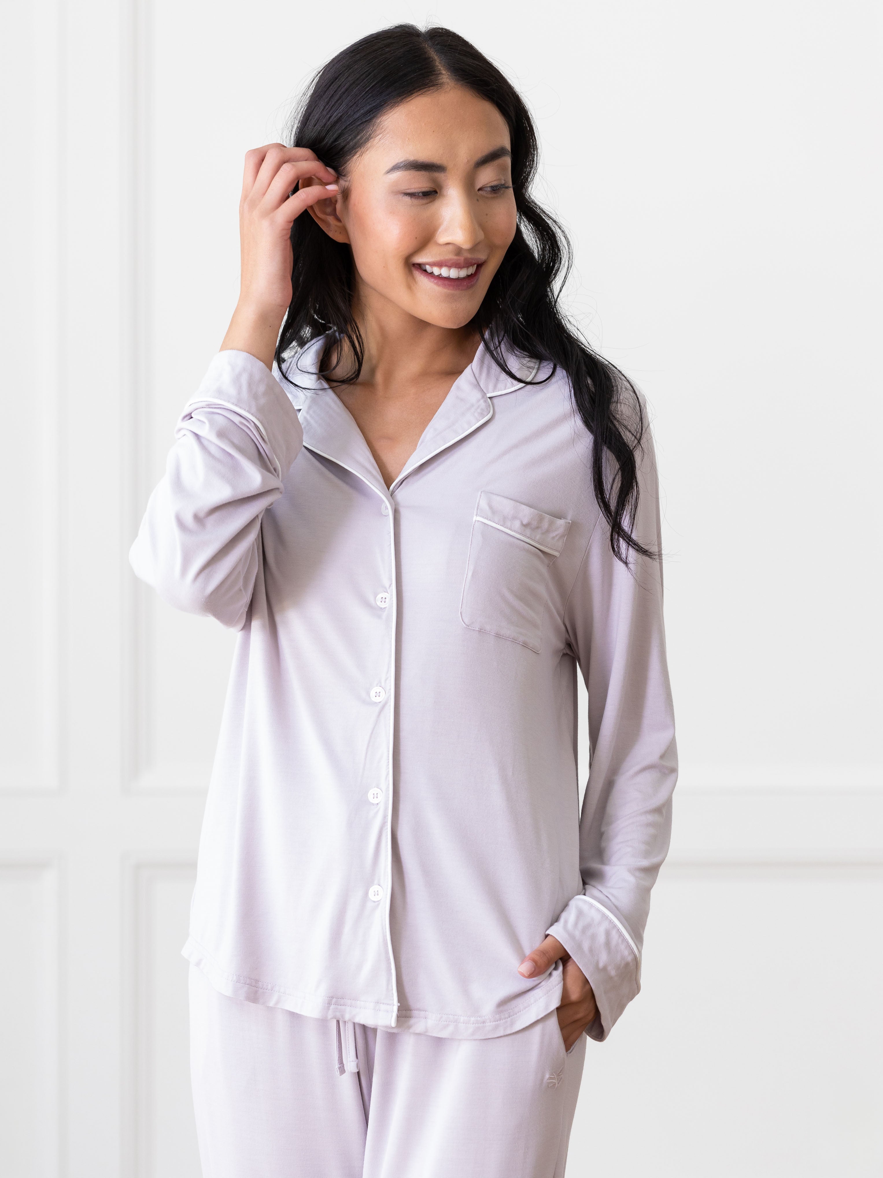 Women&#39;s Bamboo Stretch-Knit Long Sleeve Pajama Set