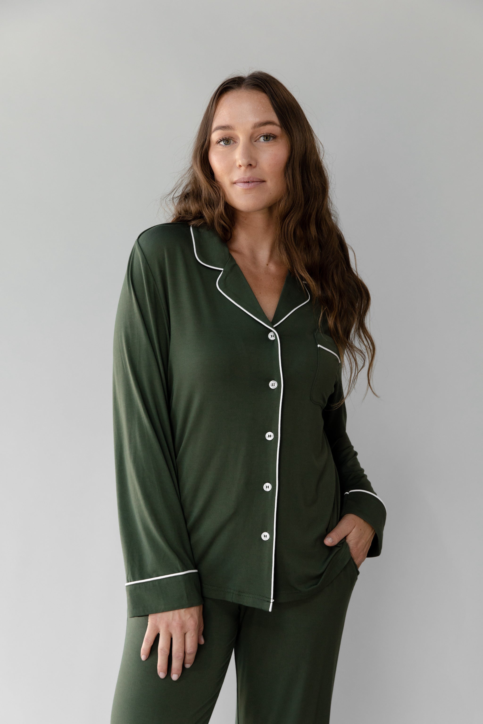 Women&#39;s Bamboo Stretch-Knit Long Sleeve Pajama Set