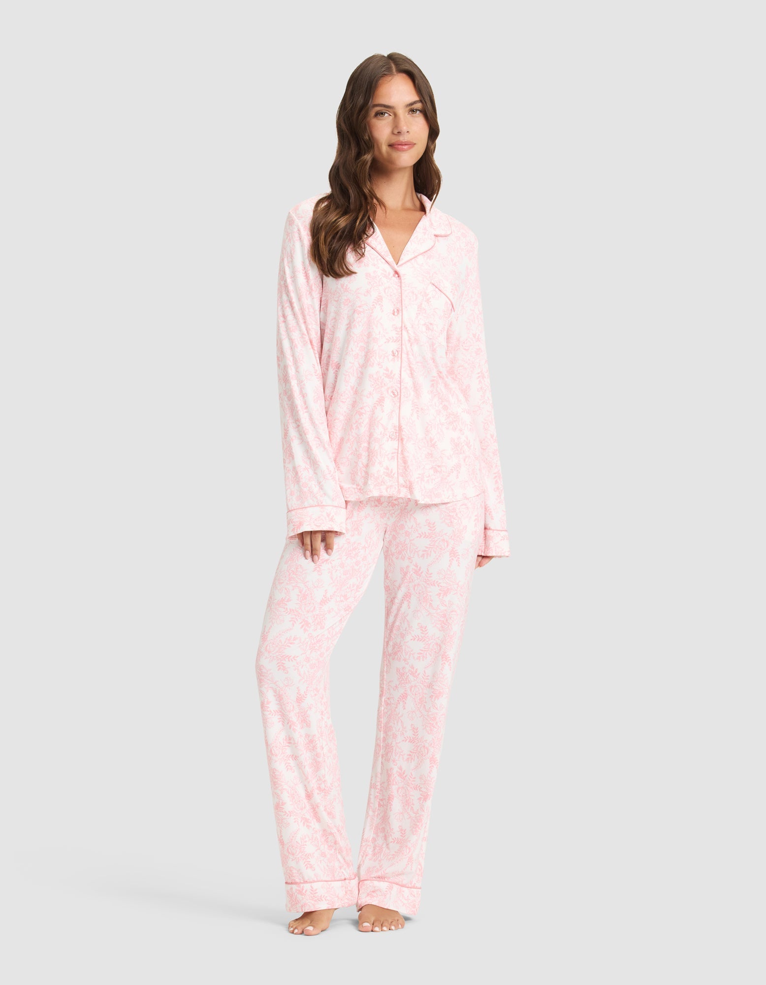 Women&#39;s Bamboo Stretch-Knit Long Sleeve Pajama Set