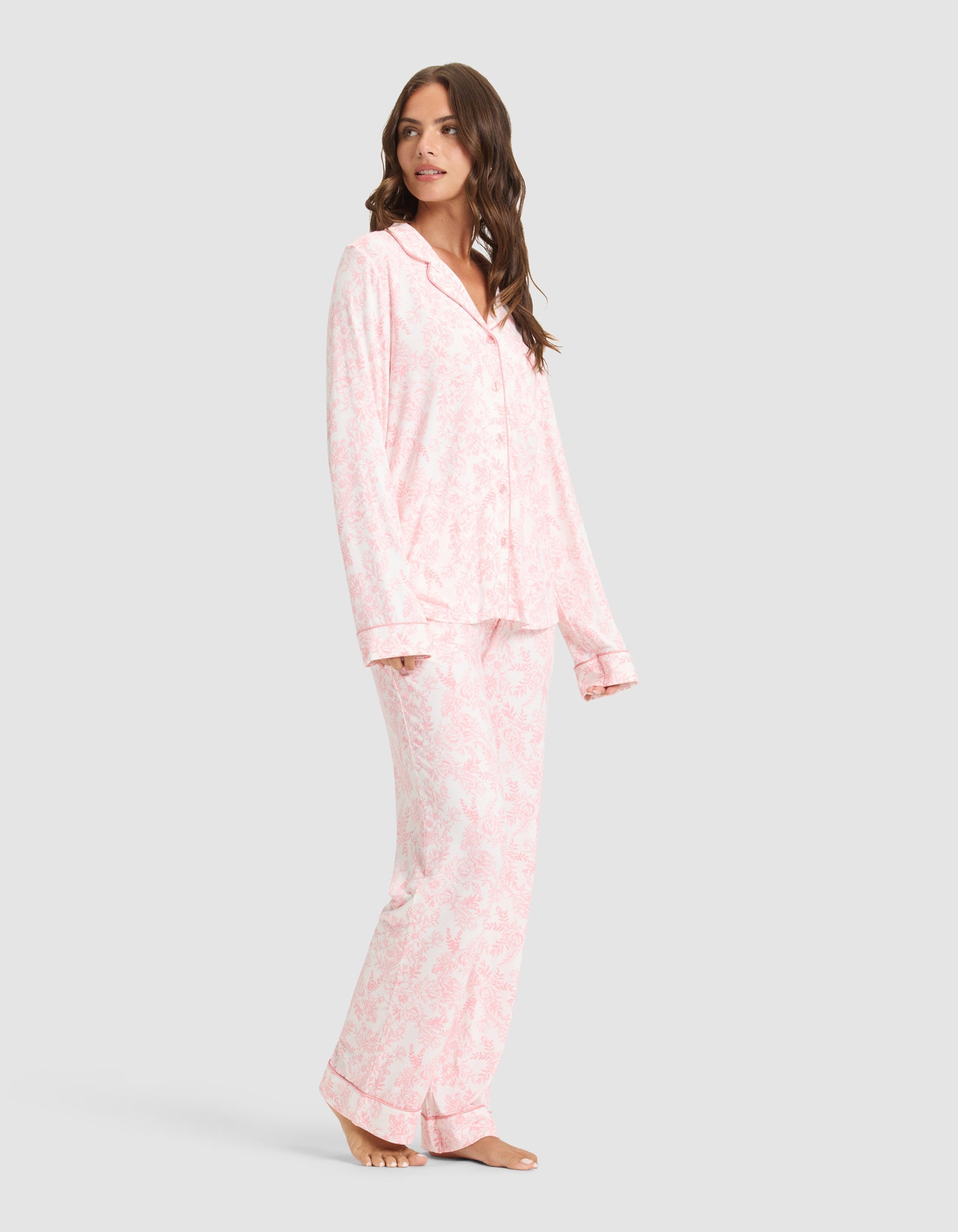 Women&#39;s Bamboo Stretch-Knit Long Sleeve Pajama Set