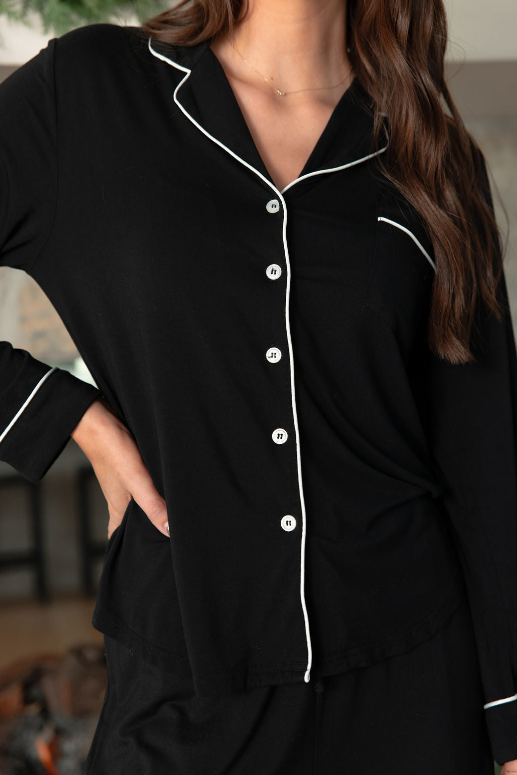 Women&#39;s Bamboo Stretch-Knit Long Sleeve Pajama Set