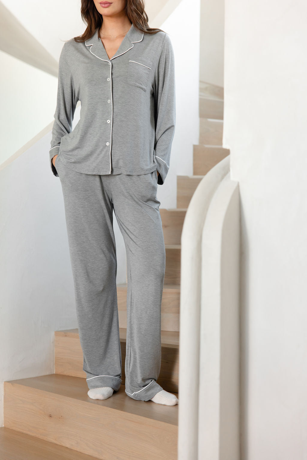 Women&#39;s Bamboo Stretch-Knit Long Sleeve Pajama Set