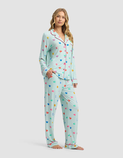 Women's Bamboo Stretch-Knit Long Sleeve Pajama Set