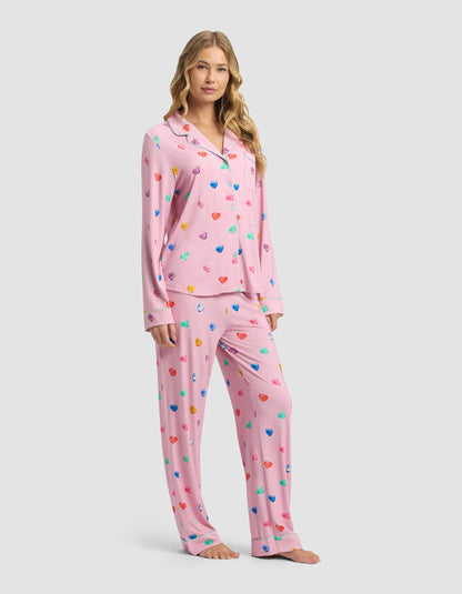 Women's Bamboo Stretch-Knit Long Sleeve Pajama Set